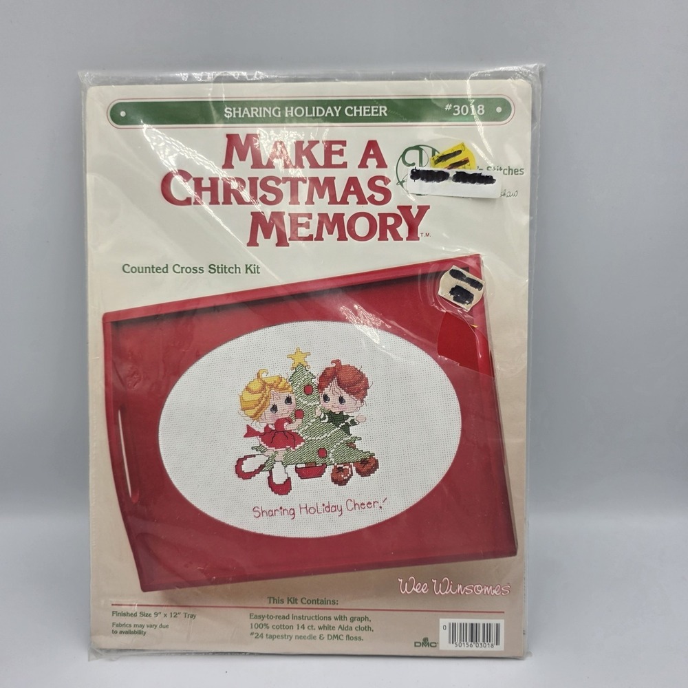 VTG DMC Wee Winsomes Make A Christmas Memory Counted Cross‎ Stitch Kit #3018